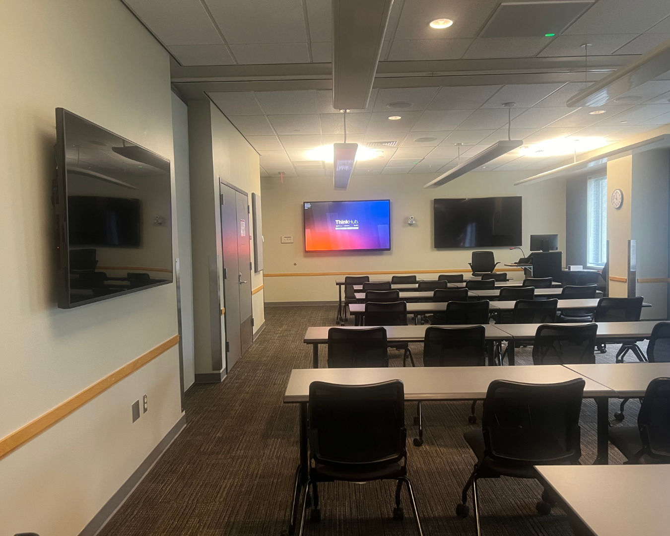 View of Tech-Enhanced Classroom (Room 400) from the back wall.