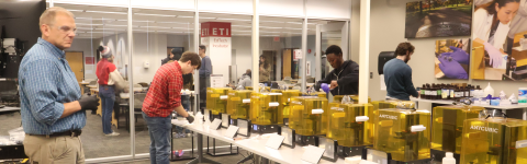 People shown in the EdTech Incubator's 3D Printing Zone.