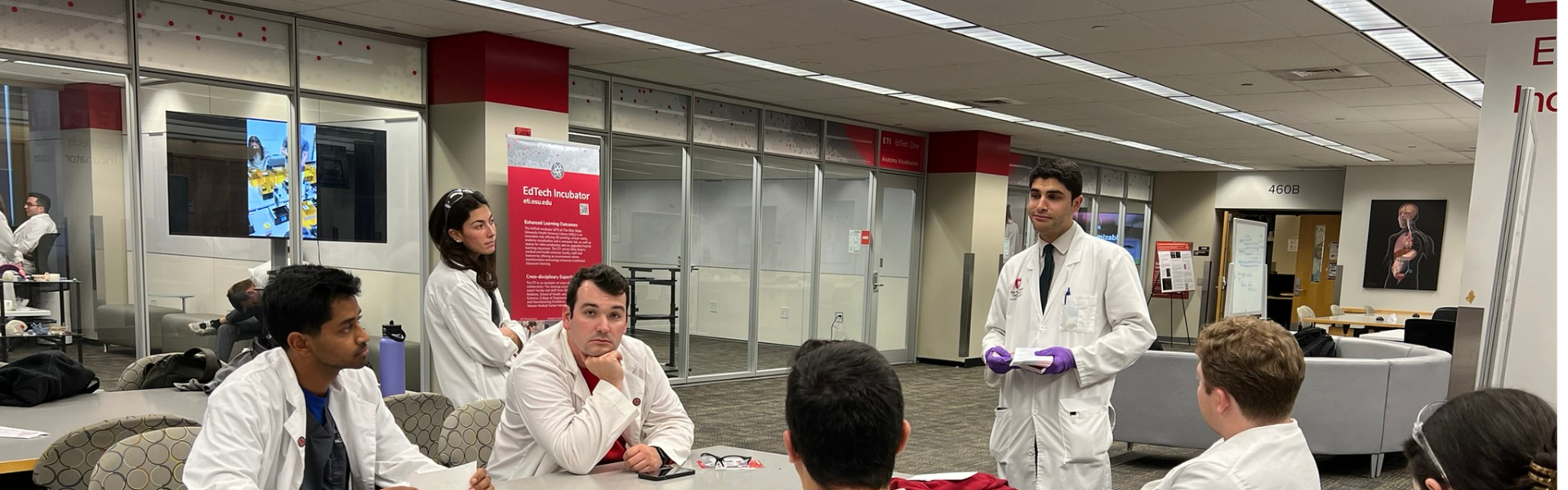 Dr. Nassani instructing students.